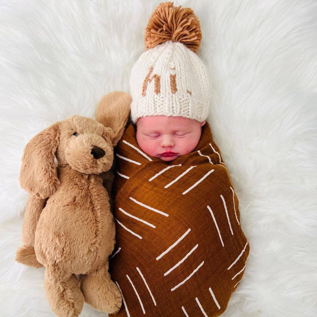 Hi Hand Knit Beanie - Pecan