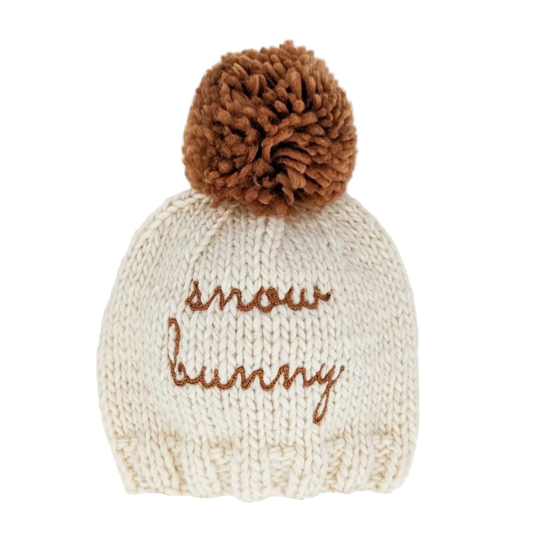 Snow Bunny Knit Beanie Hat - Pecan