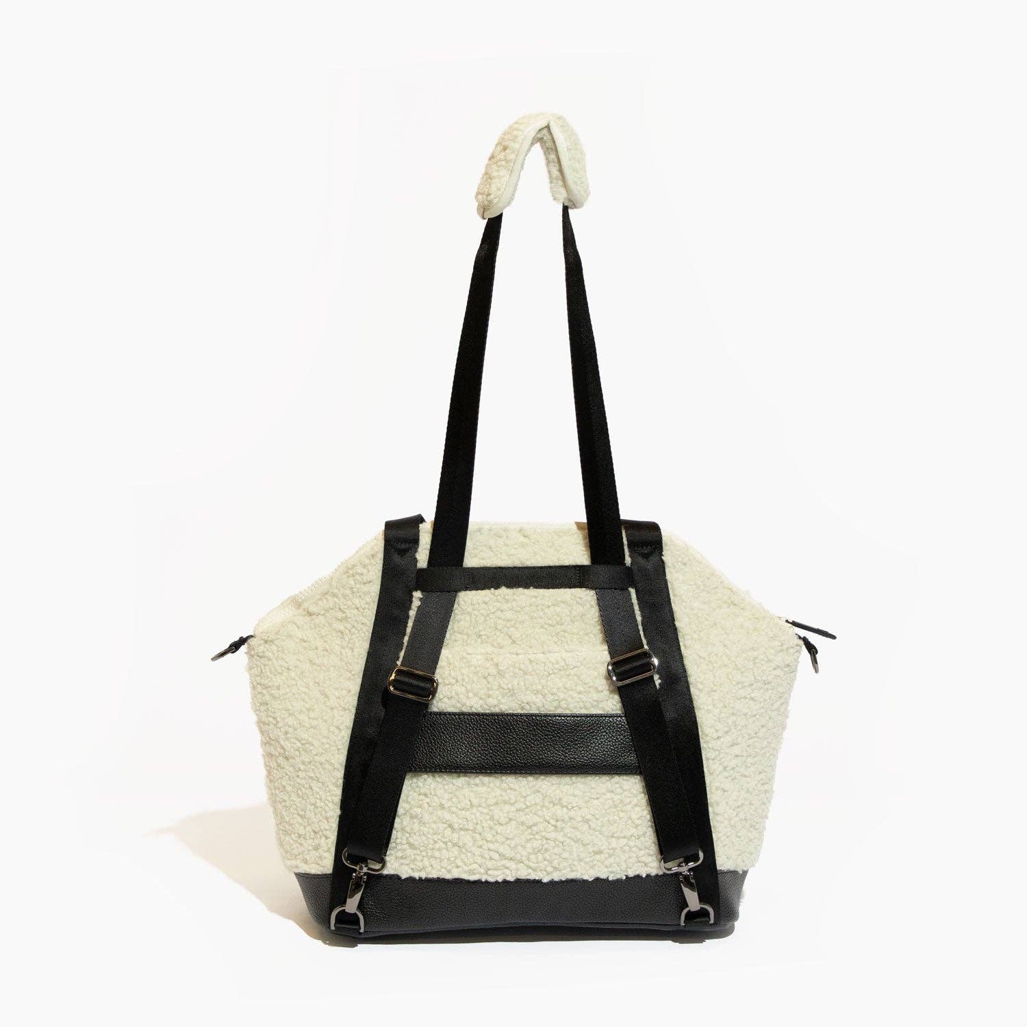 Ebony Sherpa Teddy Diaper Bag Tote