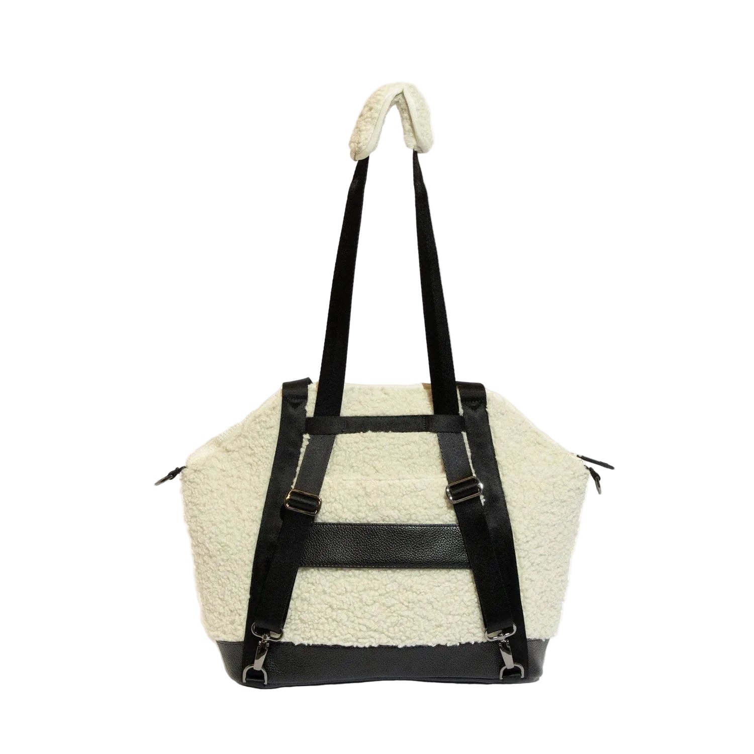 Ebony Sherpa Teddy Diaper Bag Tote