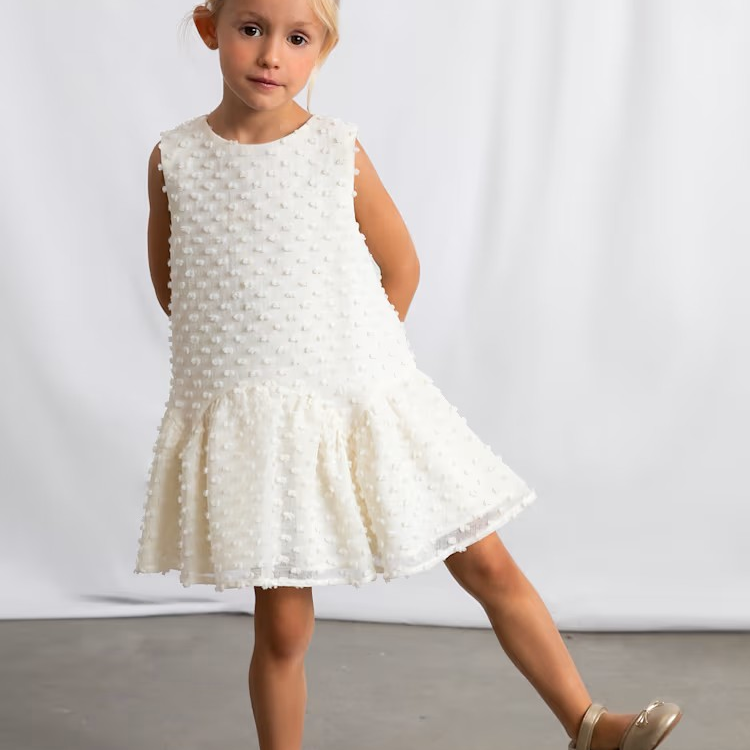 Mayoral Plumeti Dress - Bone