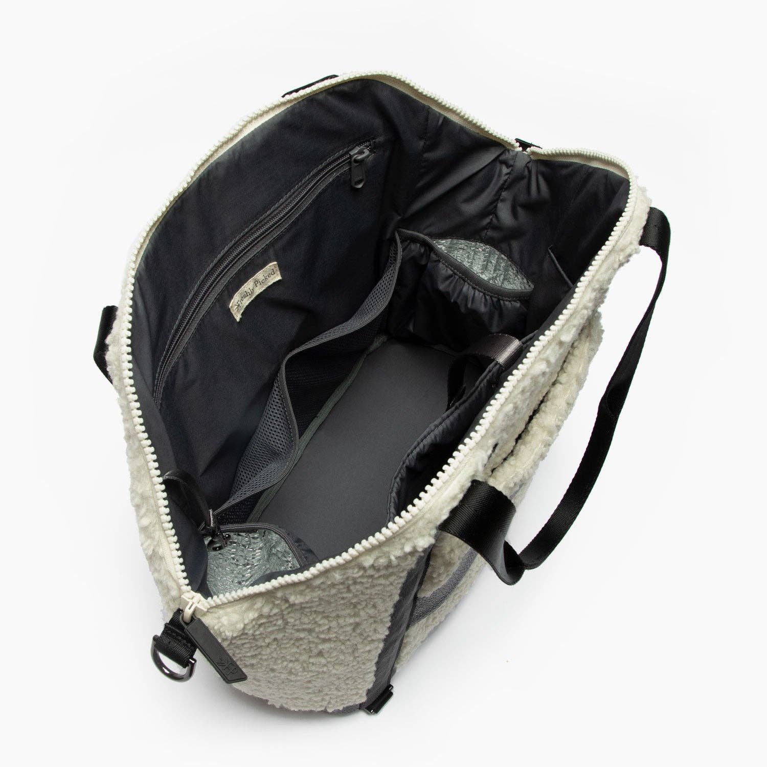 Ebony Sherpa Teddy Diaper Bag Tote