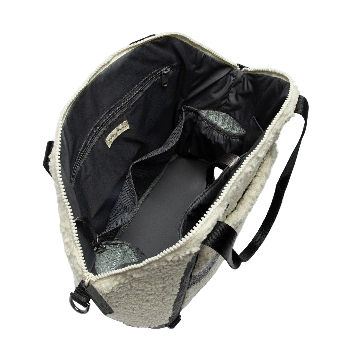 Ebony Sherpa Teddy Diaper Bag Tote