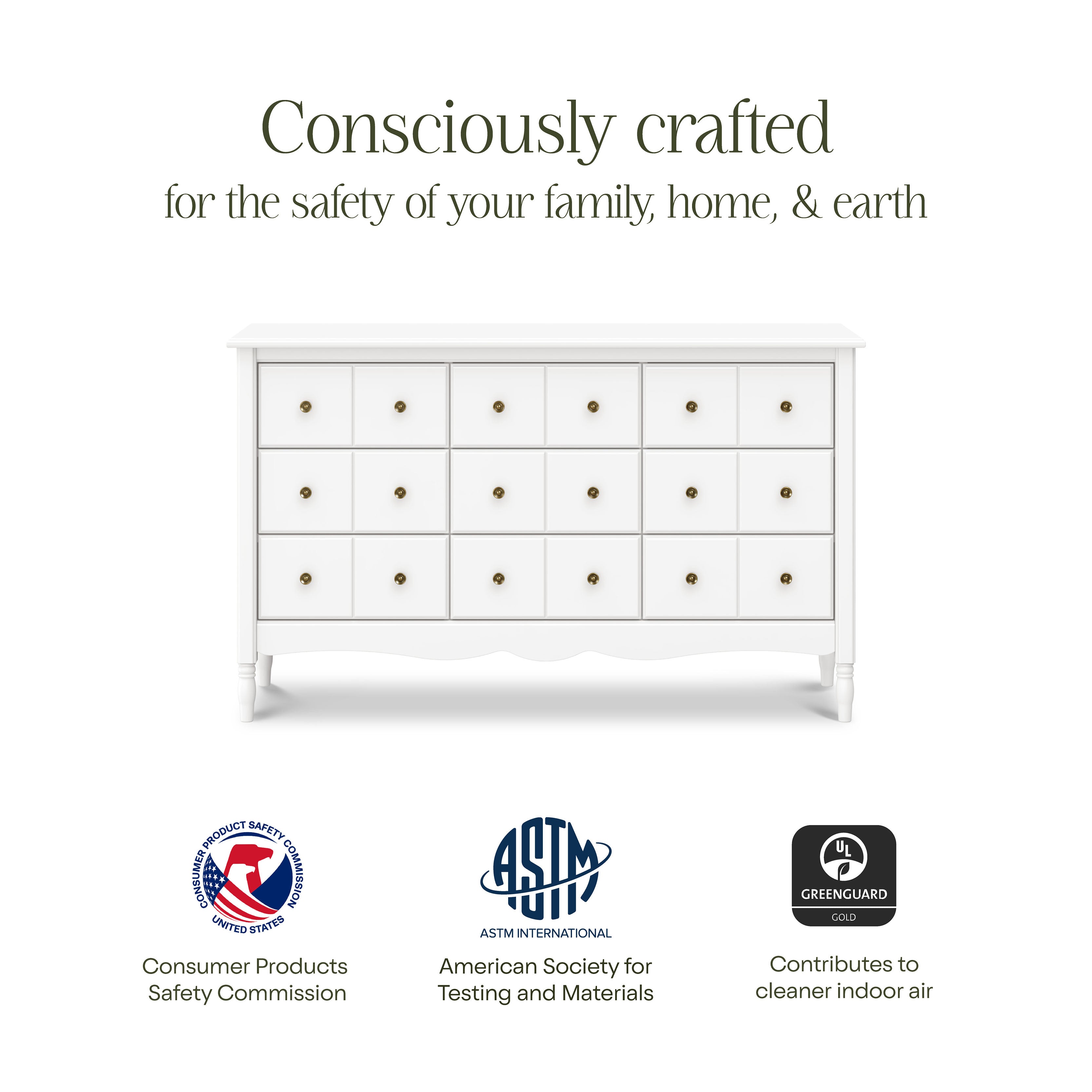 Namesake Winston 4-in-1 Convertible Crib + Liberty 9-Drawer Dresser