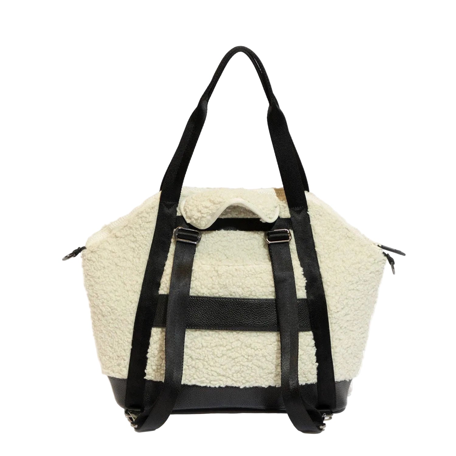 Ebony Sherpa Teddy Diaper Bag Tote