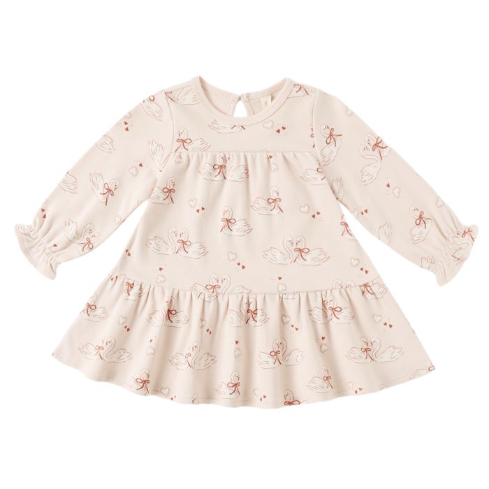 Quincy Mae Tiered Jersey Dress - Swans