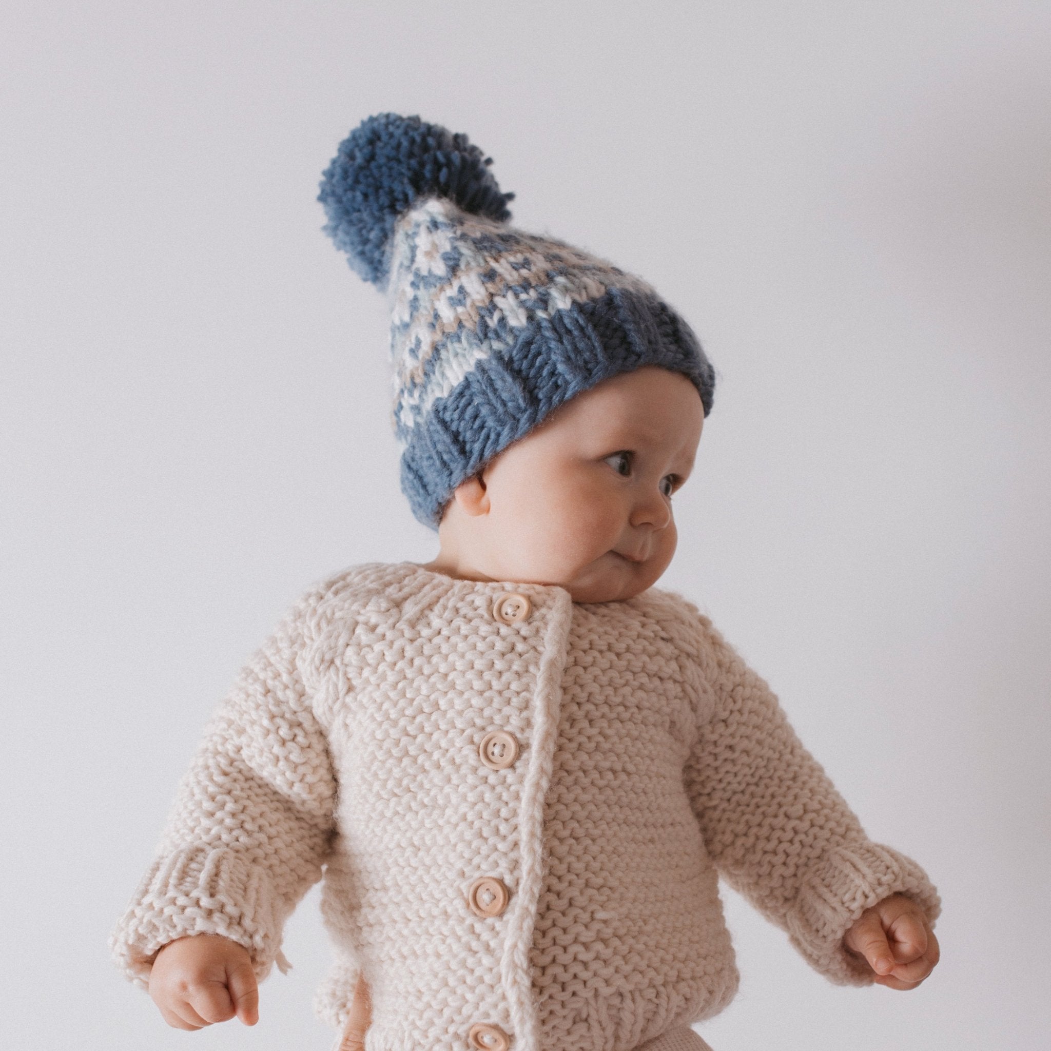 Fairisle Beanie Hat - Slate