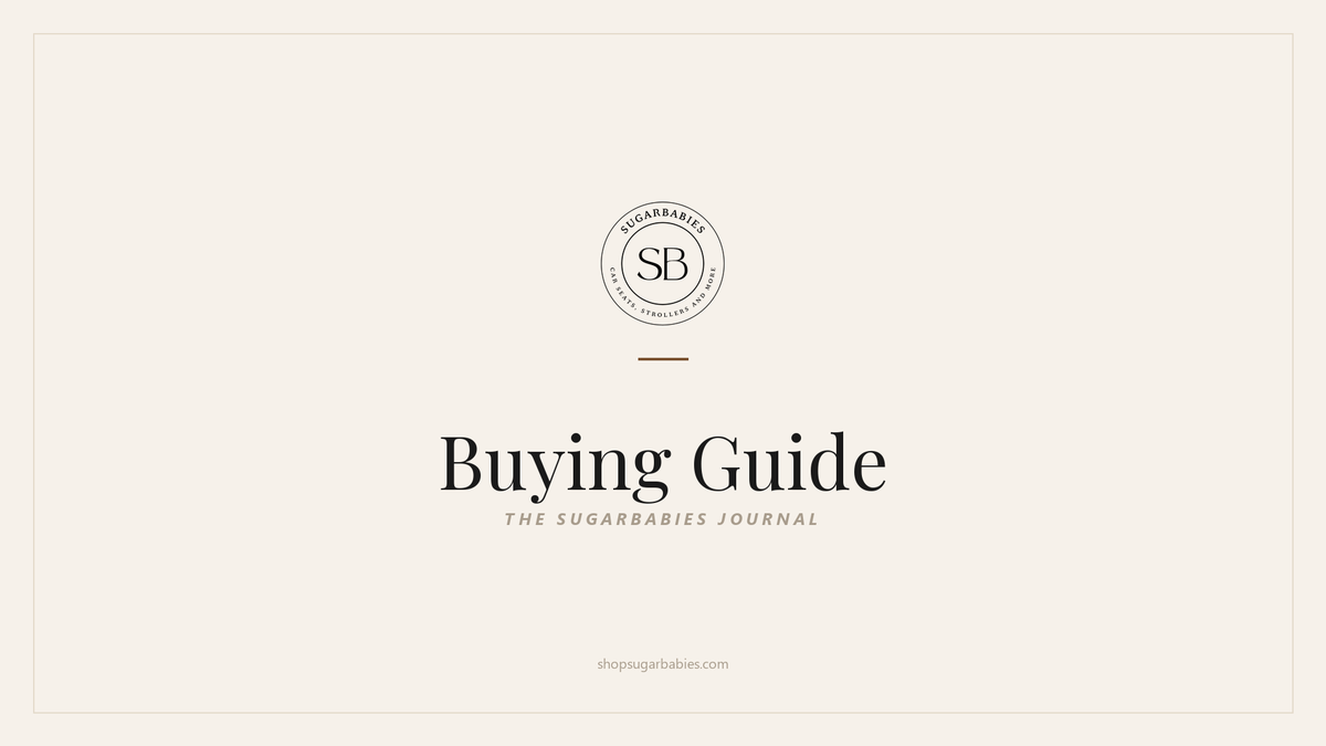 SugarBabies Buying Guide article: Lightweight Infant Car Seats for Travel: A CPST's Guide to Flying With Baby. Templated brand graphic, no title text.