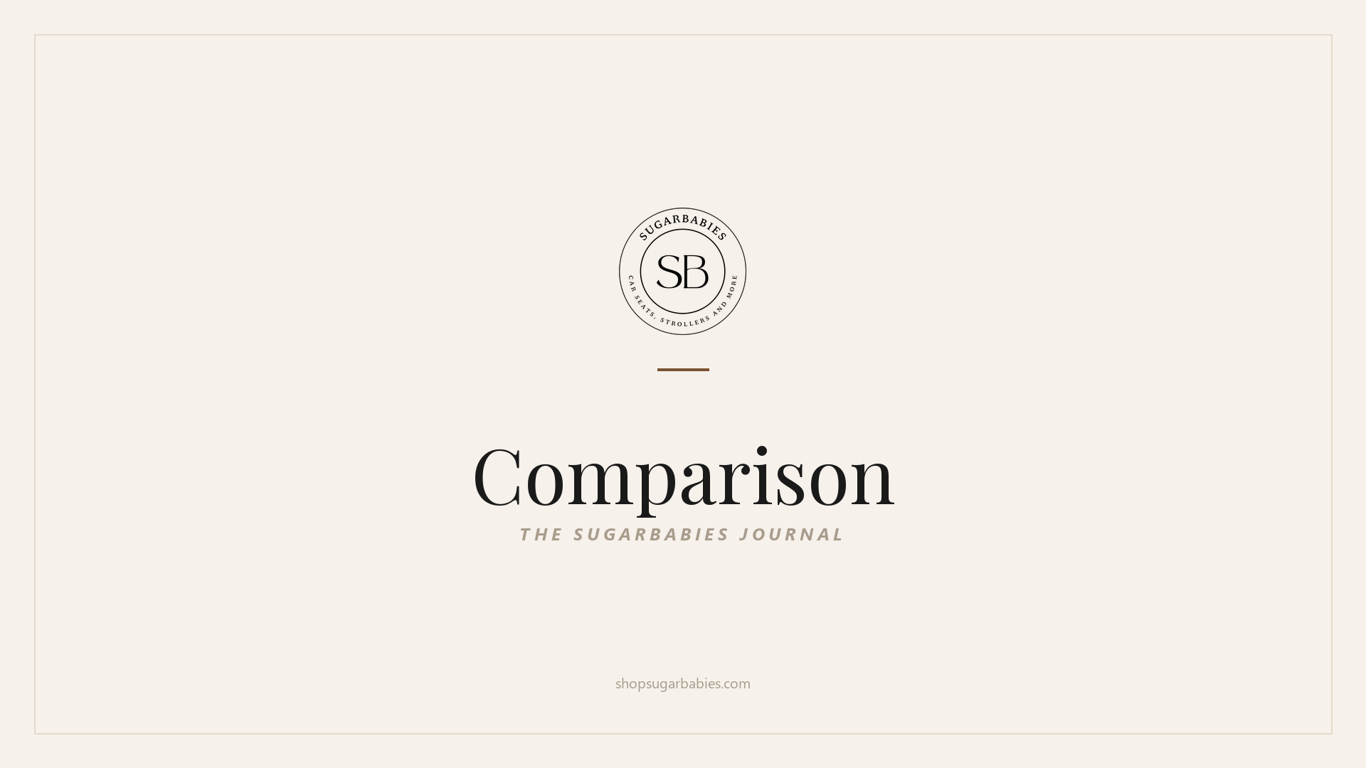 SugarBabies Comparison article: Nuna vs Cybex Strollers: An Honest, Side-by-Side Comparison. Templated brand graphic, no title text.