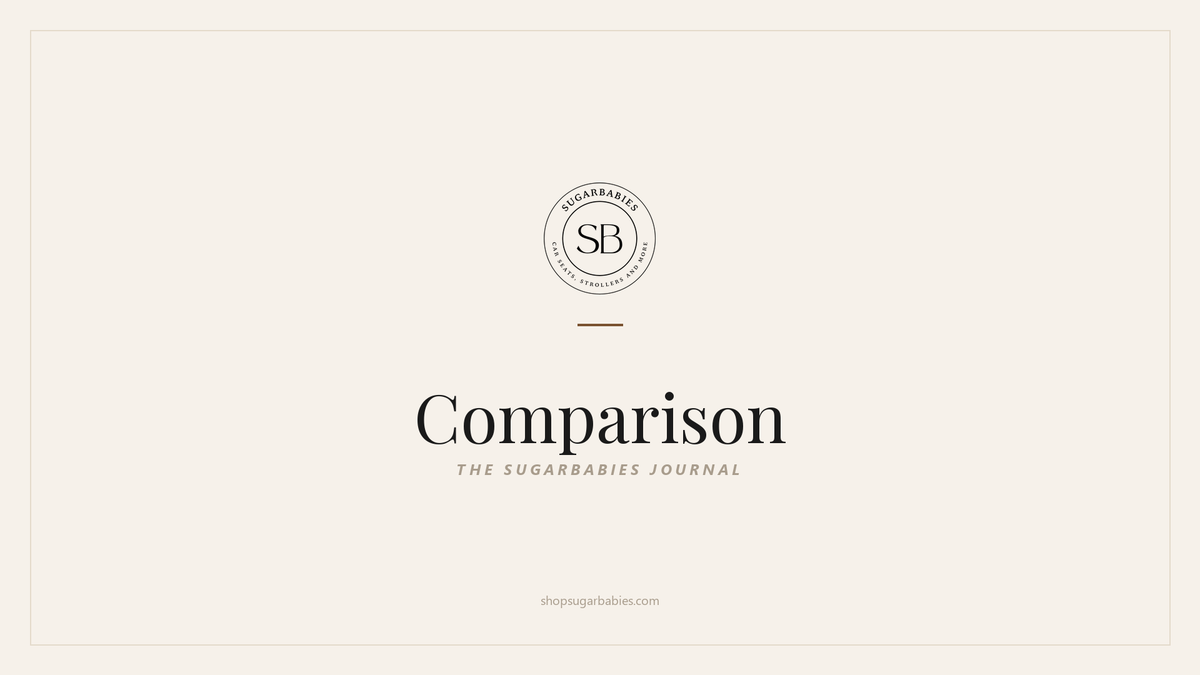 SugarBabies Comparison article: Nuna vs Cybex Strollers: An Honest, Side-by-Side Comparison. Templated brand graphic, no title text.