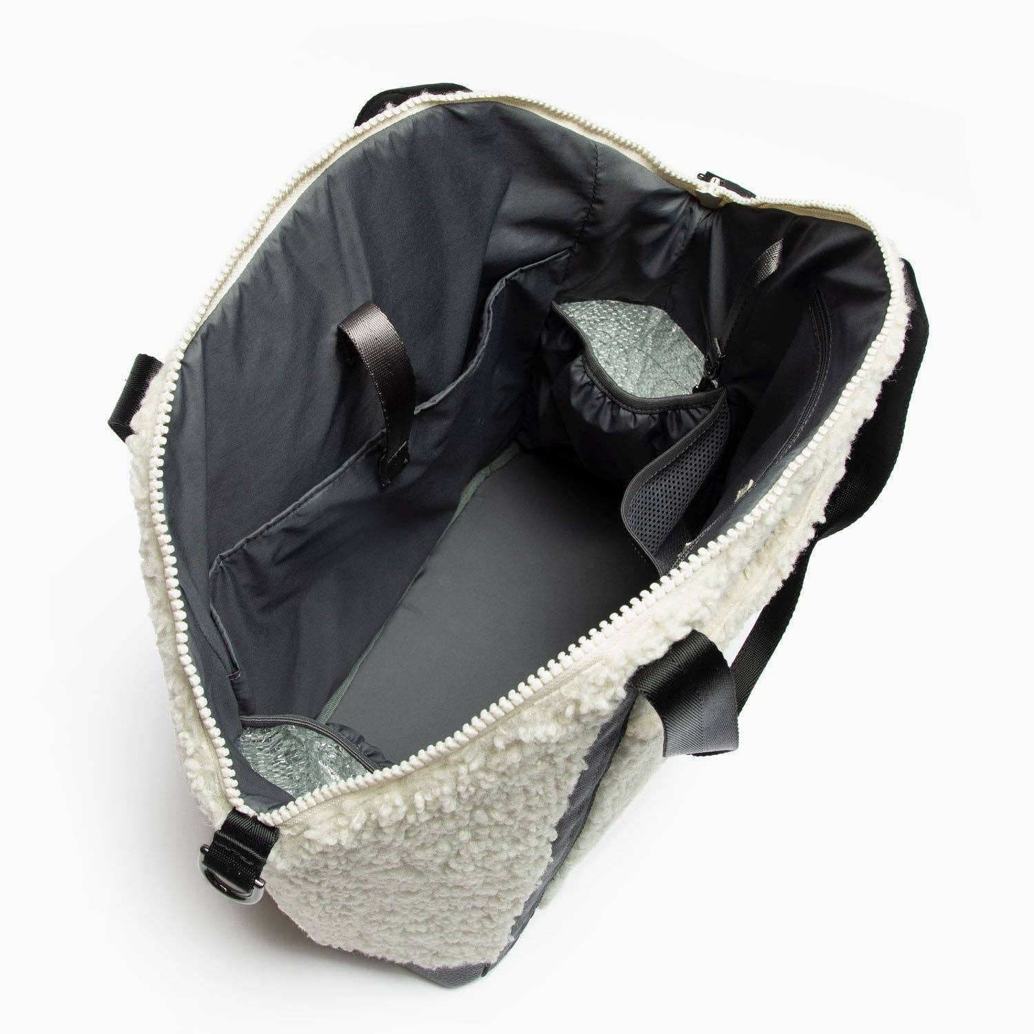 Ebony Sherpa Teddy Diaper Bag Tote