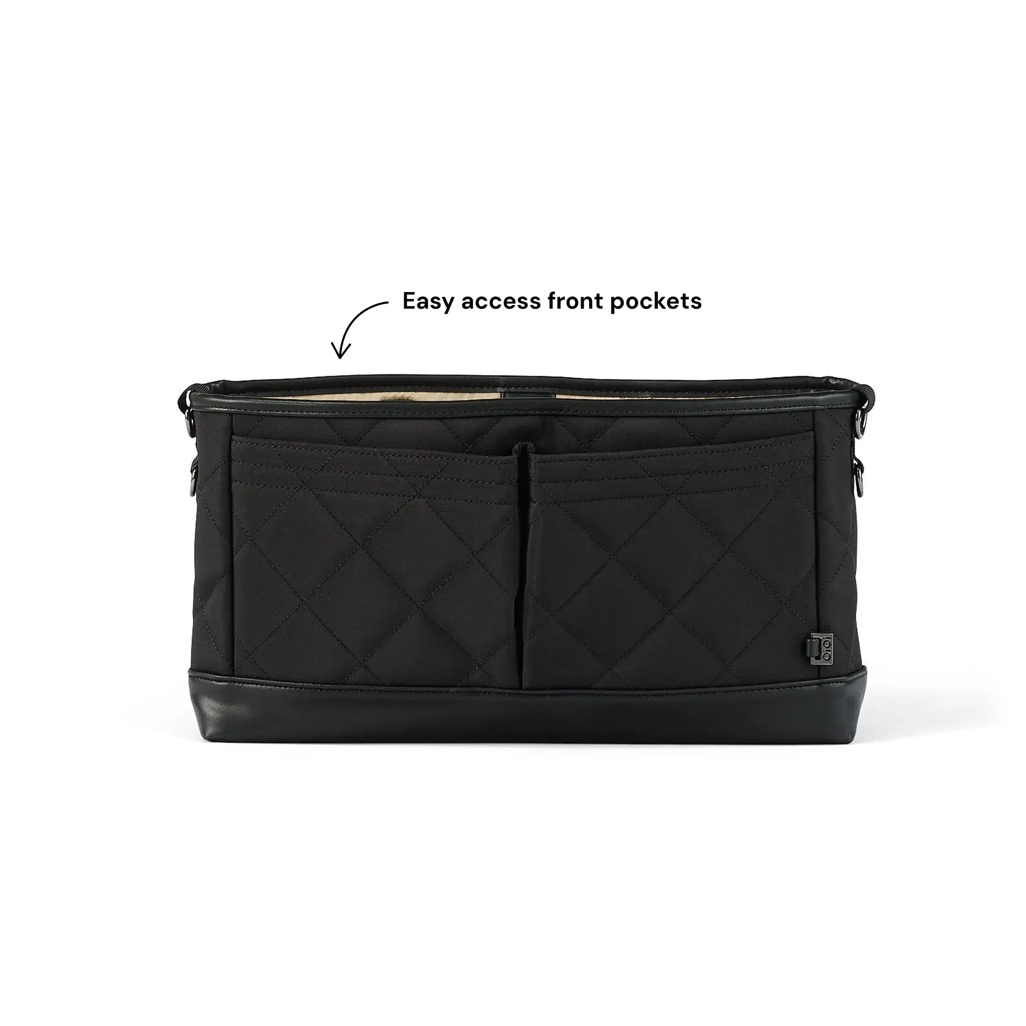 OiOi Signature Pram Caddy - Black Diamond Quilt