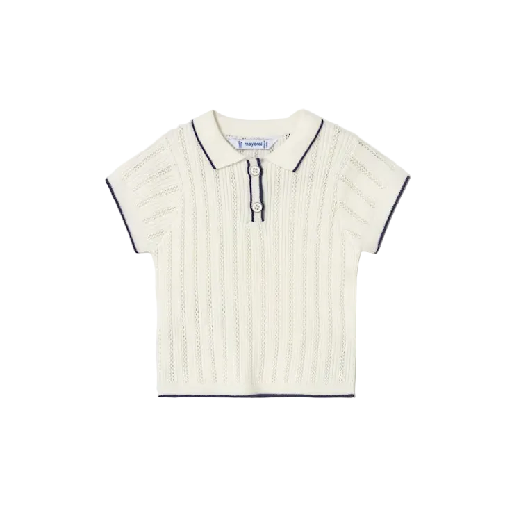 Mayoral Knit Polo Shirt - Natural