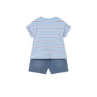Mayoral Striped T-Shirt + Shorts Set - Tide