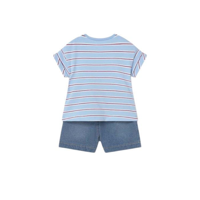 Mayoral Striped T-Shirt + Shorts Set - Tide