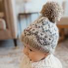 Fairisle Beanie Hat - Pebble