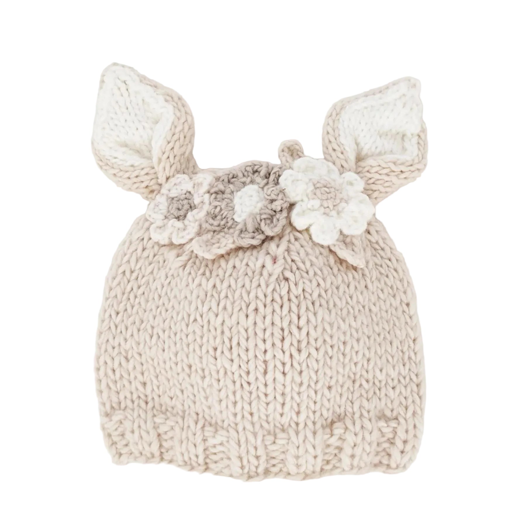 Flower Bunny Beanie - Natural