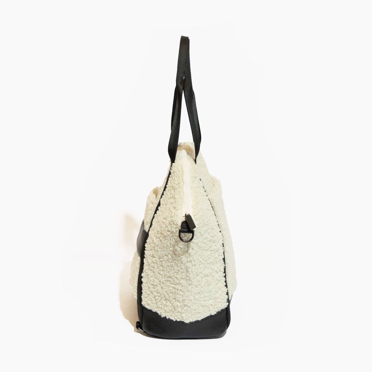 Ebony Sherpa Teddy Diaper Bag Tote