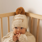 Snow Bunny Knit Beanie Hat - Pecan