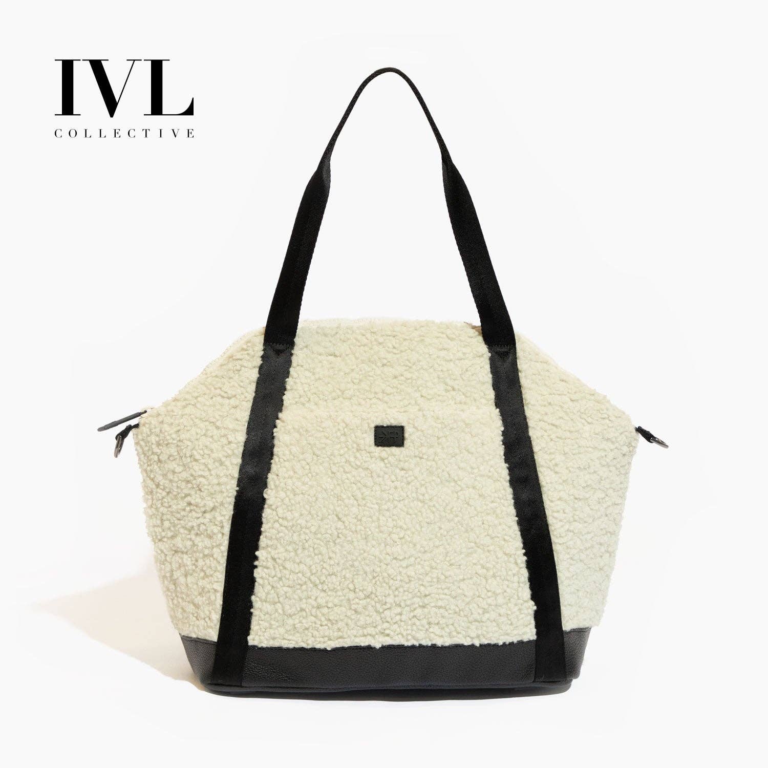 Ebony Sherpa Teddy Diaper Bag Tote