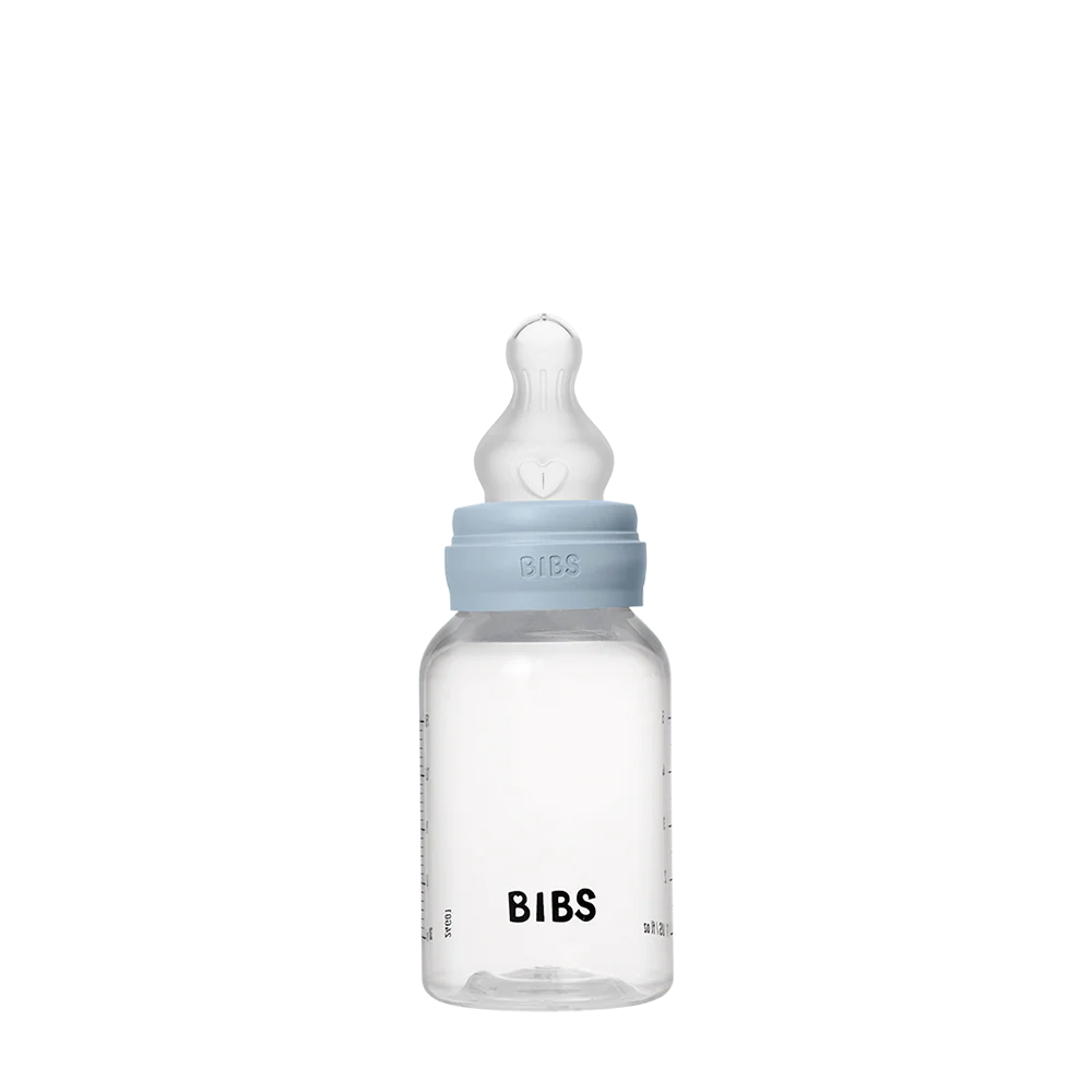 BIBS Plastic Bottles 5oz Silicone - Baby Blue