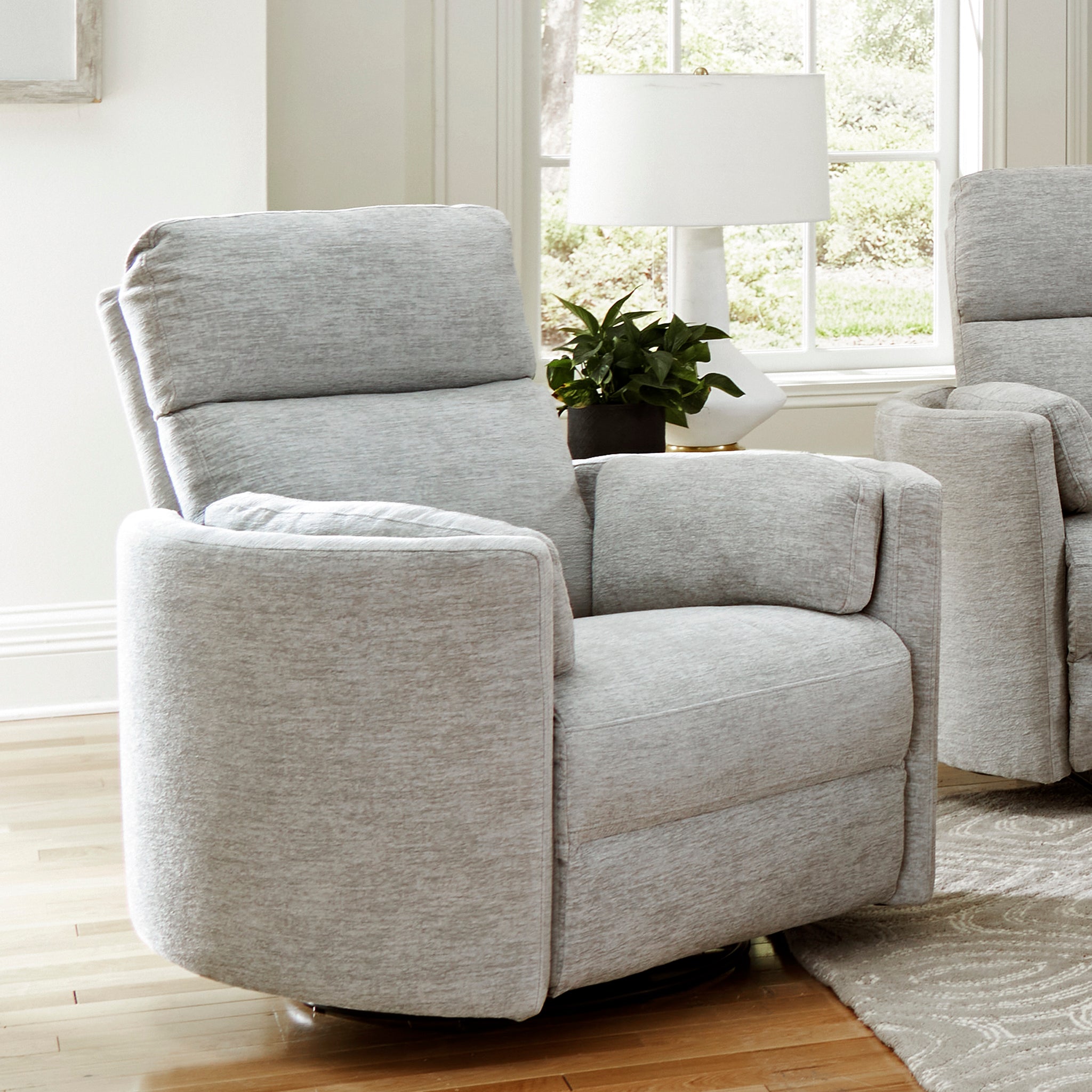 Parker House Radius Swivel Recliner with Power Recline and Power Headrest