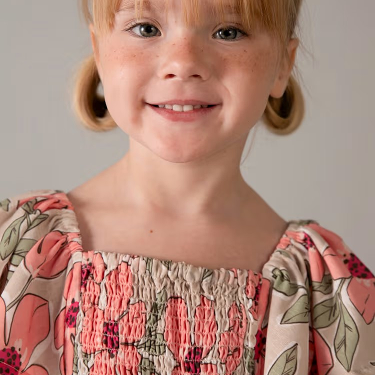 Mayoral Smocked Dress - Mandarin