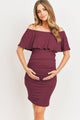 Off The Shoulder Ruffled Maternity Mini Dress