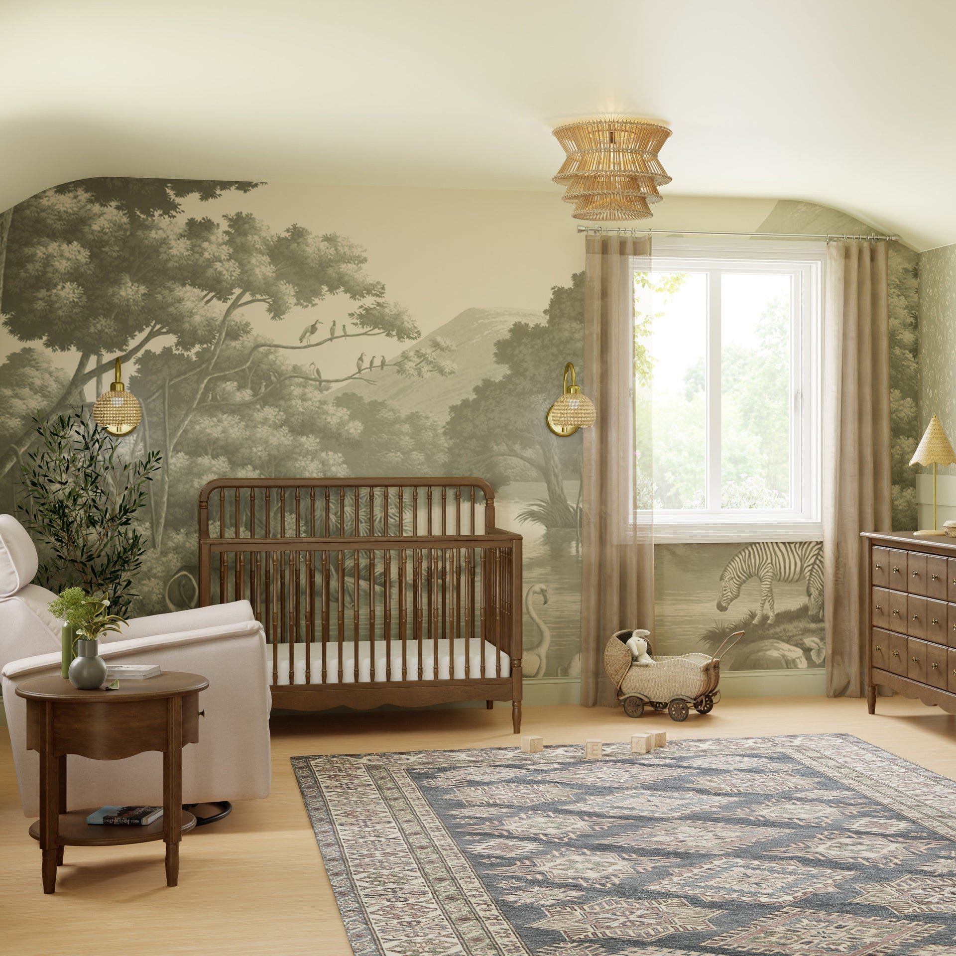 Namesake Liberty 4-in-1 Convertible Spindle Crib + 9-Drawer Dresser
