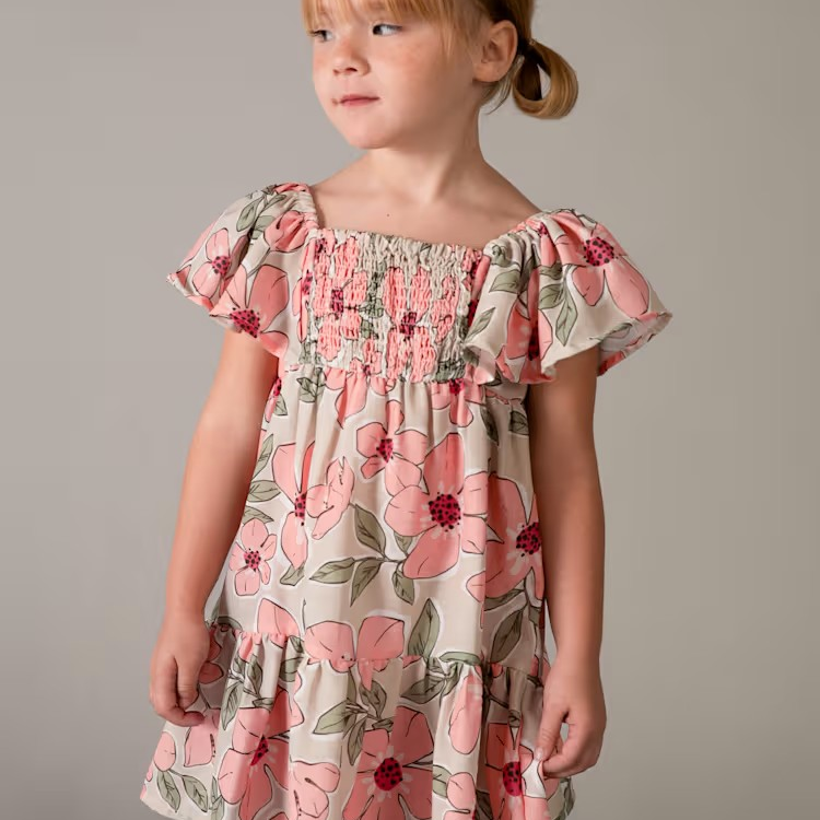 Mayoral Smocked Dress - Mandarin