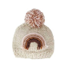 Rainbow Knit Beanie Hat - Mauve