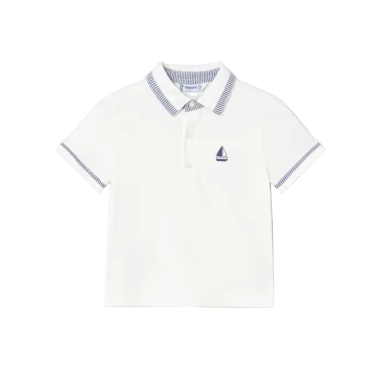 Mayoral Sailboat Polo Shirt - White